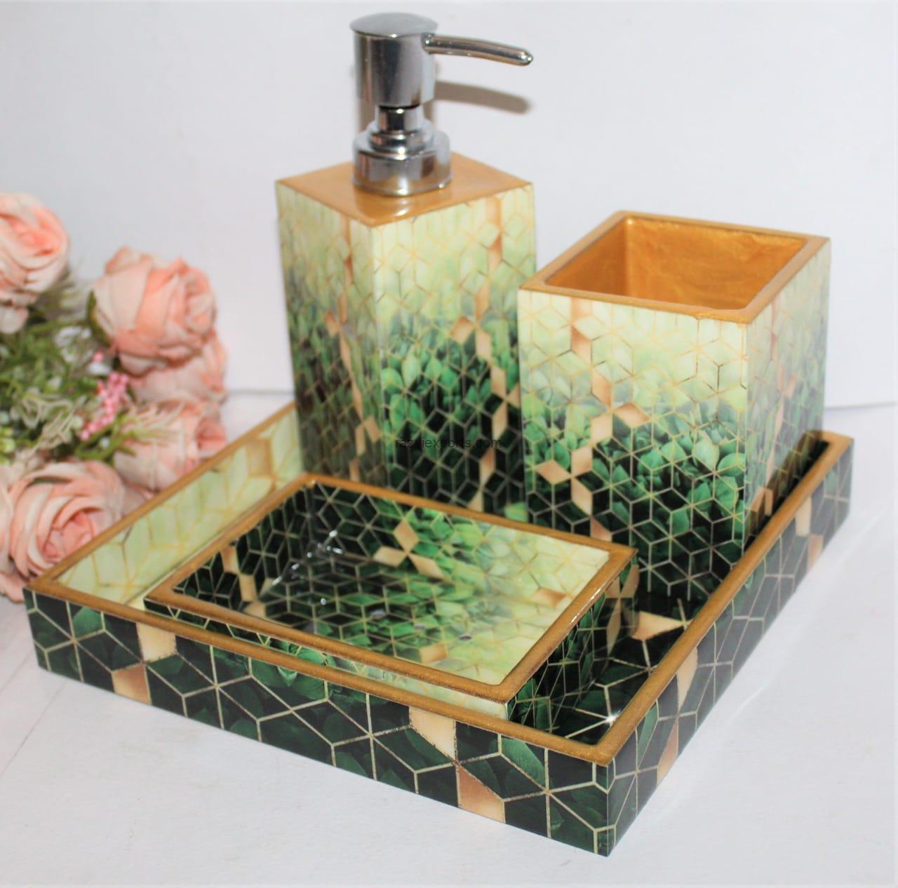 MDF enameled bathroom set accessories