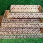 MDF enameled tray set 3 pieces