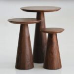 Wooden Table Set dark brown