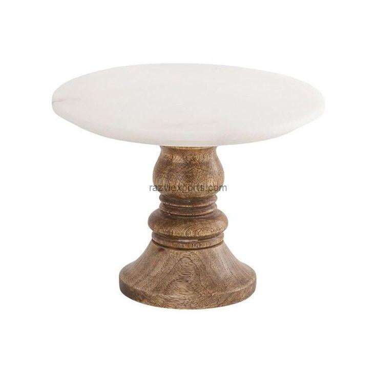 Wood and Marble Cake Stands