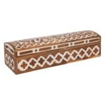 Wood inlaid jewelry box geometric design