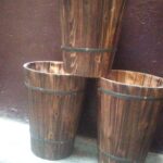 wooden bucket dark brown