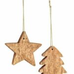 wooden christmas tree and star for decor