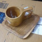 wooden cup and tray