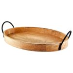 wooden round serving tray