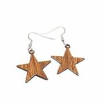 wooden star earrigs