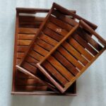 wooden tray set 3 pieces