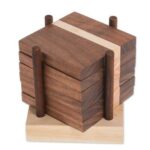 wooden walnut wood coasters set