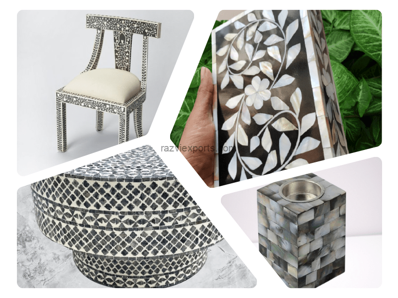 Razvi Exports | Expert Home Decor, Kitchenware, Tableware Manufacturer 12 mother of pearl inlay products Manufacturer and Exporter Razvi Exports