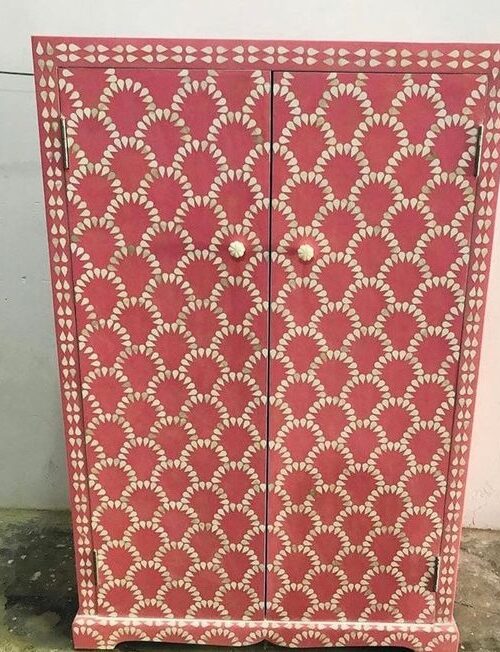 Buy Pink Bone Inlay Cupboard- Razvi Exports