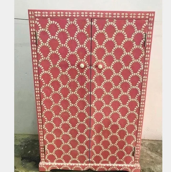 Pink Bone Inlay Cupboard manufacturer- Razvi Exports