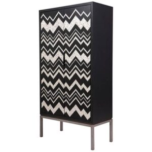 Black and White Bone Inlay Cupboard manufacturer Razvi Exports