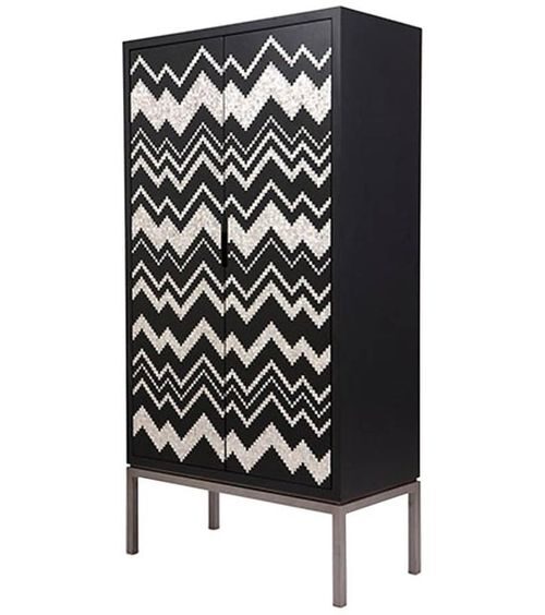 Buy Black and White Bone Inlay Cupboard- Razvi Exports