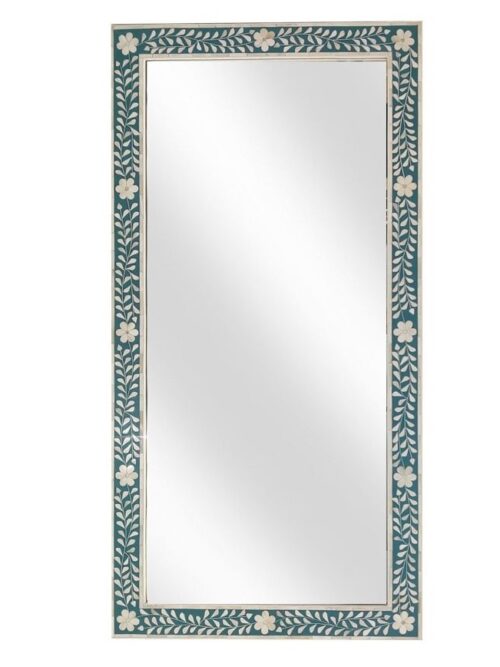 Buy Floral Bone Inlay Floor Mirror- Razvi Exports