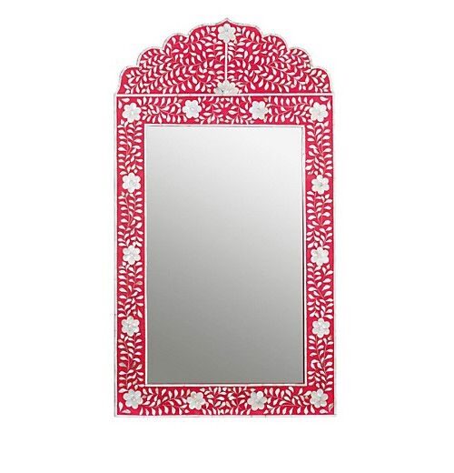 Pink Bone Inlay Wall Mirror manufacturer Razvi Exports