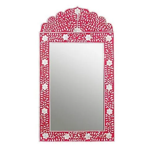 Pink Bone Inlay Wall Mirror manufacturer Razvi Exports