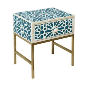 Blue Bone Inlay Nightstand Manufacturer- Razvi Exports