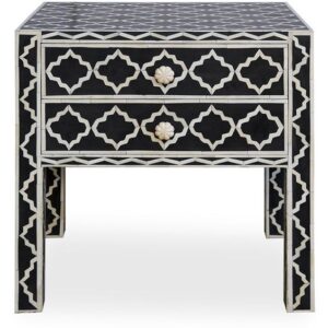 Black Bone Inlay Nightstand Manufacturer Razvi Exports