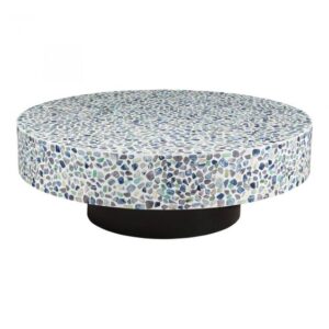 Custom Bone Inlay round table with black base multi color manufacturer razvi Exports