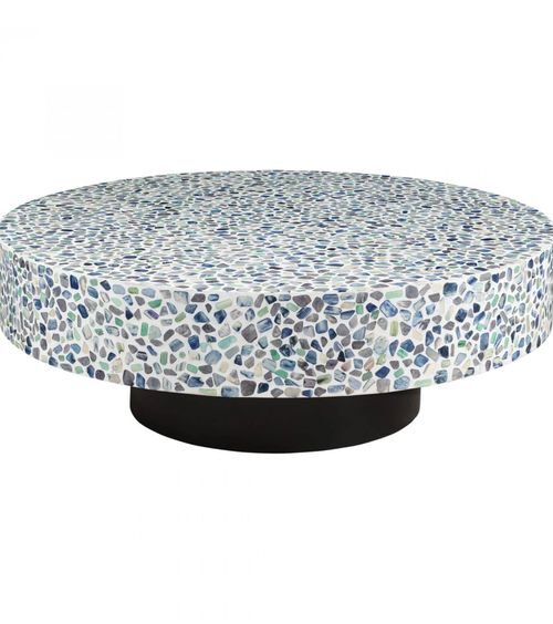 Bone Inlay round table with black base multi color manufacturer razvi Exports