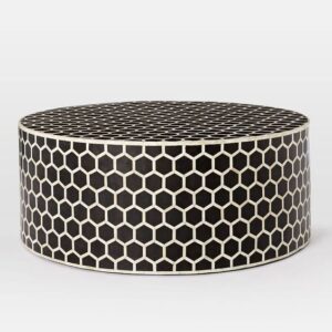 Honeycomb Bone Inlay Round Table Manufacturer Razvi Exports