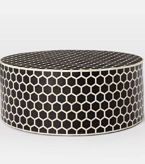 Honeycomb Bone Inlay Round Table Manufacturer Razvi Exports