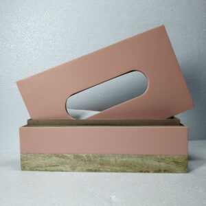 wooden enameled tissue box