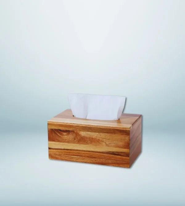 acacia wood tissue box manufacturer Razvi Exports