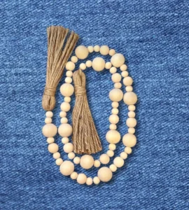 wood bead garland manufacturer, supplier in Sambhal, India