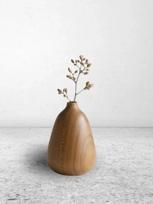 Handmade Wood Vase – Rustic Wooden Flower Vase | Razvi Exports