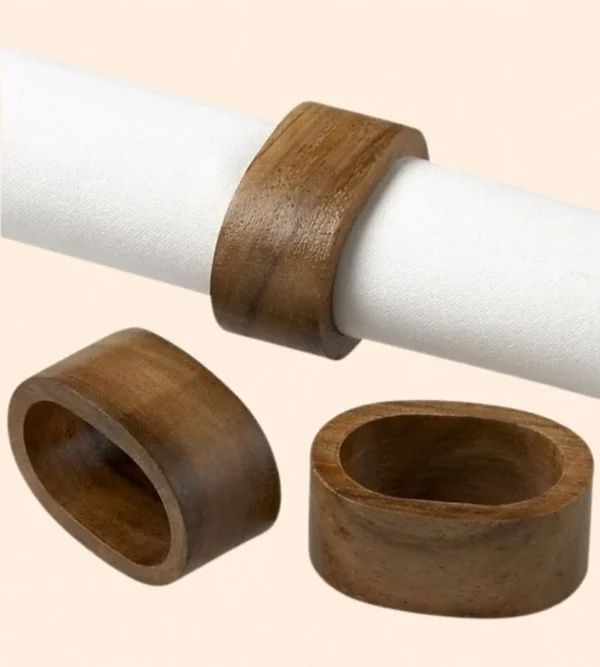 Mango Wood Napkin Rings Manufacturer- Razvi Exports