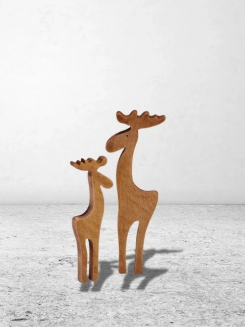 Custom Wooden Reindeer Decorations Manufacturer | Razvi Exports