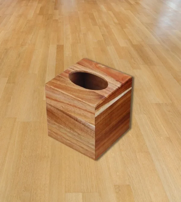 Acacia wood square tissue box manufacturer Razvi Exports