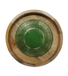 round wooden ottoman tray by Razvi Exports