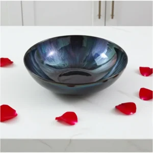 Artisan round horn bowl crafted from natural horn