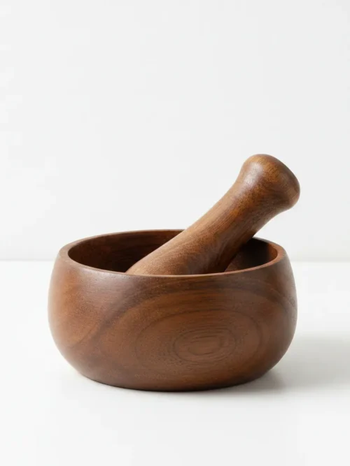 acacia wood mortar and pestle set 4x4x3 for grinding spices and herbs
