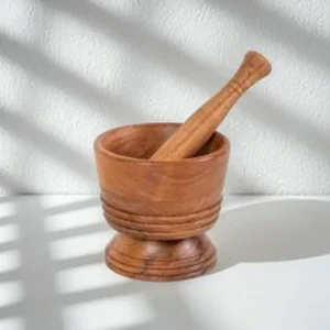 rustic acacia wood traditional wooden mortar and pestle kitchen tool
