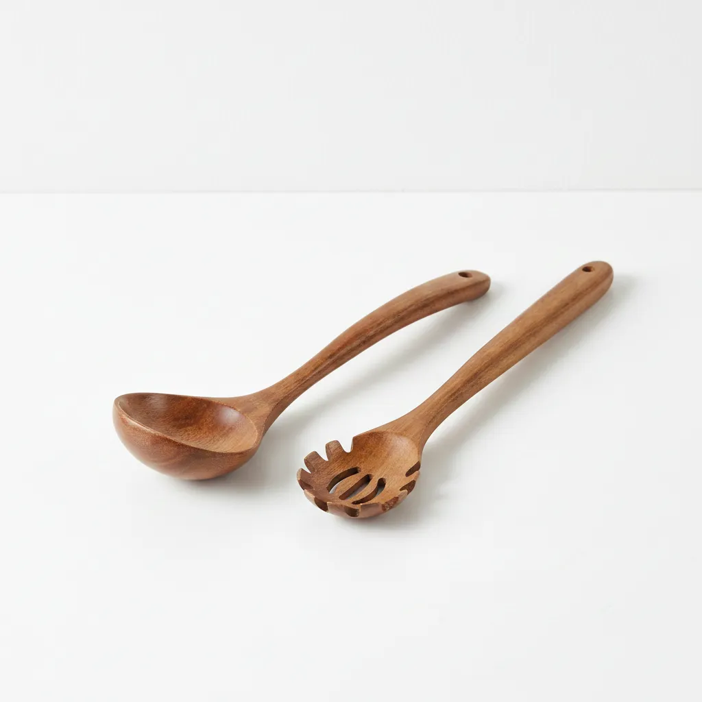 wooden ladle and pasta server set 12 inch made from acacia wood