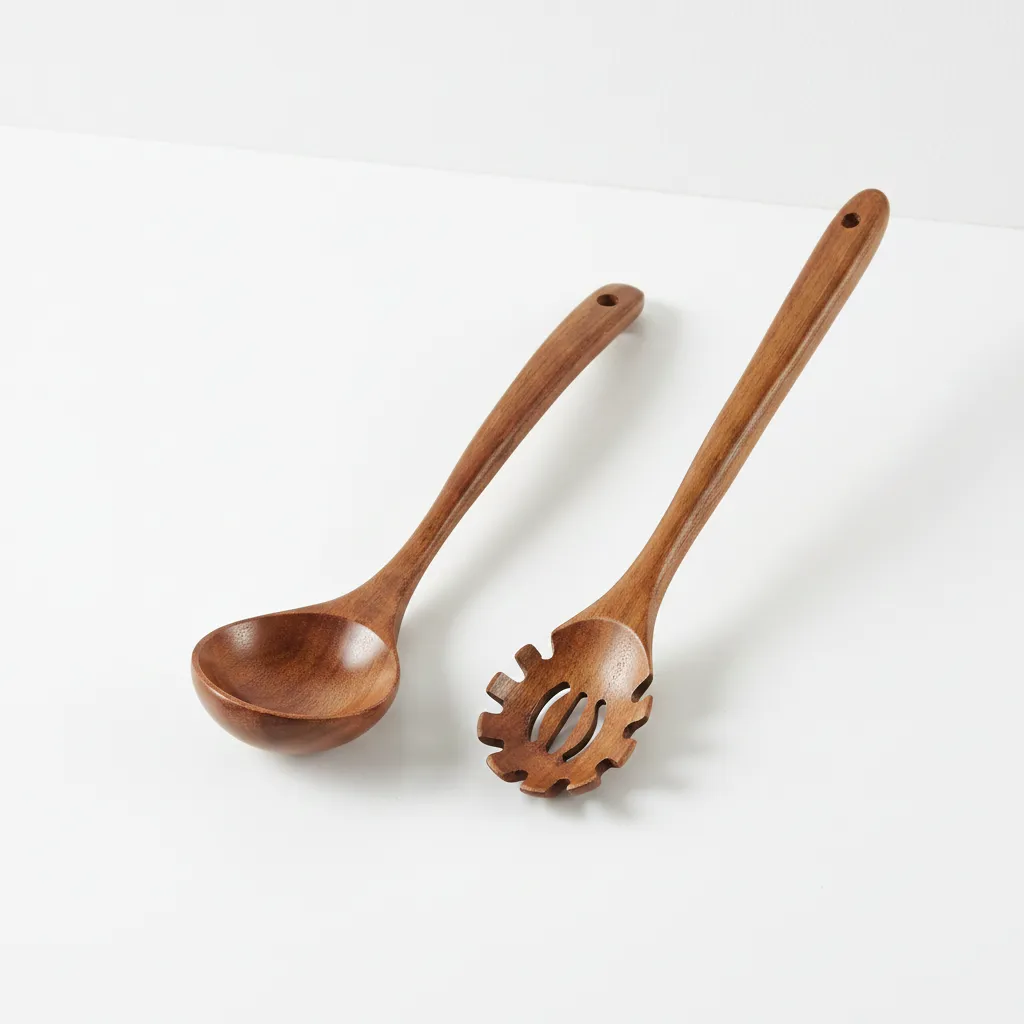 acacia wood wooden ladle and pasta server set rustic serveware
