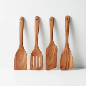 handmade wooden spatulas set crafted from natural acacia wood