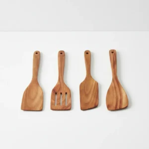 11 inch wooden spatulas set for cooking and serving use