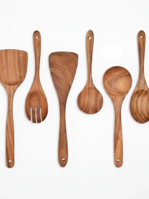 wooden spatulas set of 5 made from mango wood in sizes 8 to 13 inch