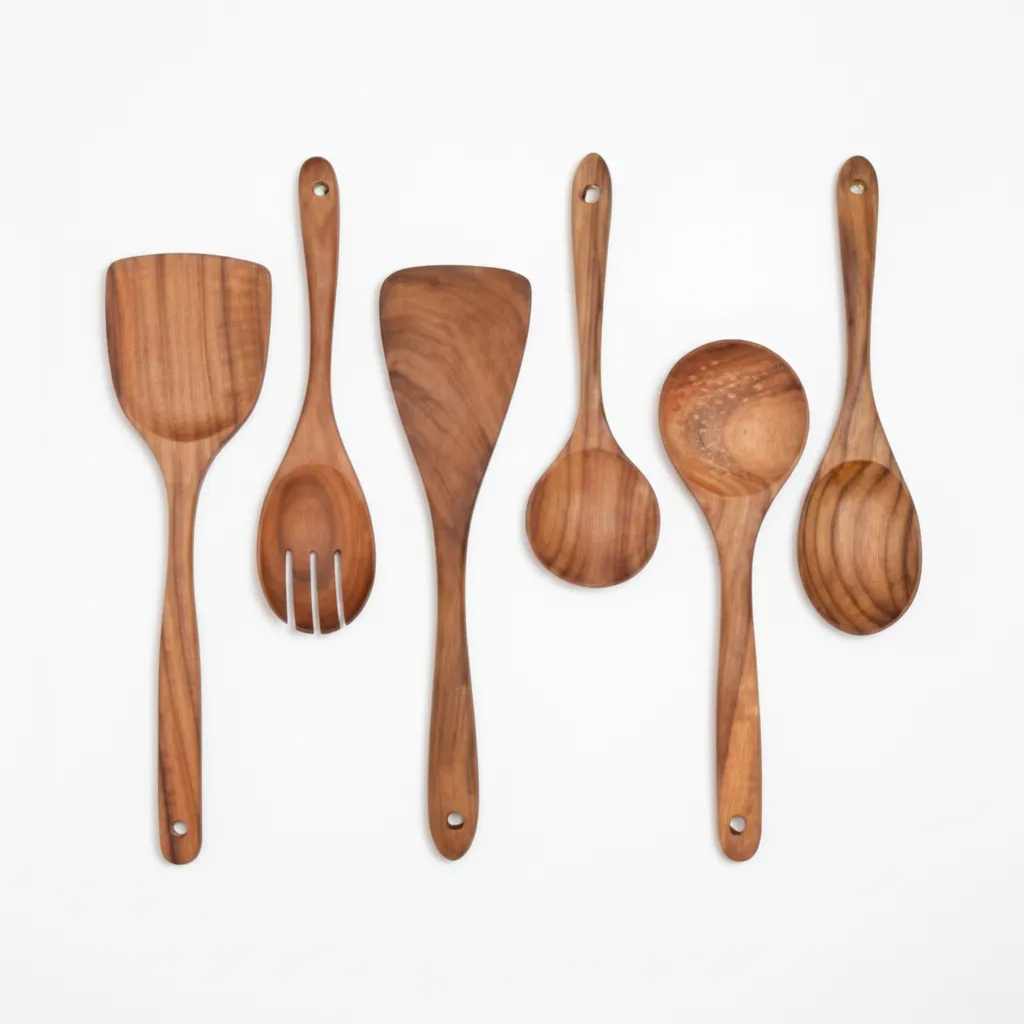wooden spatulas set of 5 made from mango wood in sizes 8 to 13 inch