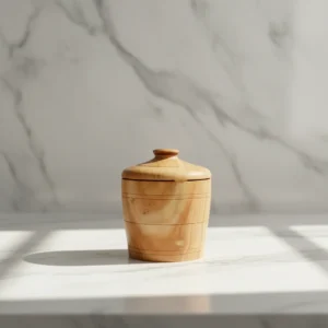 handmade acacia wood storage canister with lid for kitchen storage
