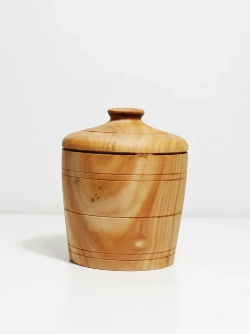 acacia wood storage canister with lid for tea coffee sugar and spices