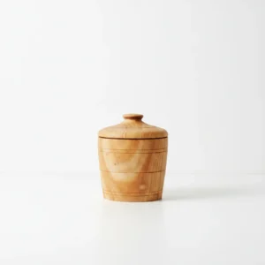 acacia wood storage canister with lid used as a wooden dry food storage jar