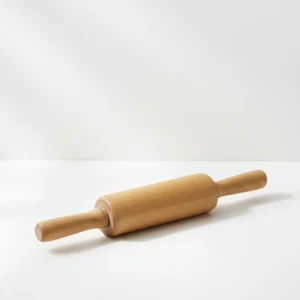 wooden handmade rolling pin for pizza dough cookies and pastry