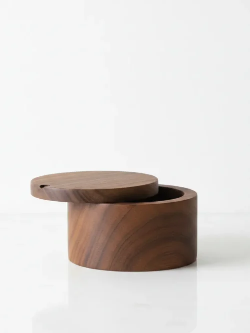 rose wood storage canister with lid 3x3 handcrafted wooden container