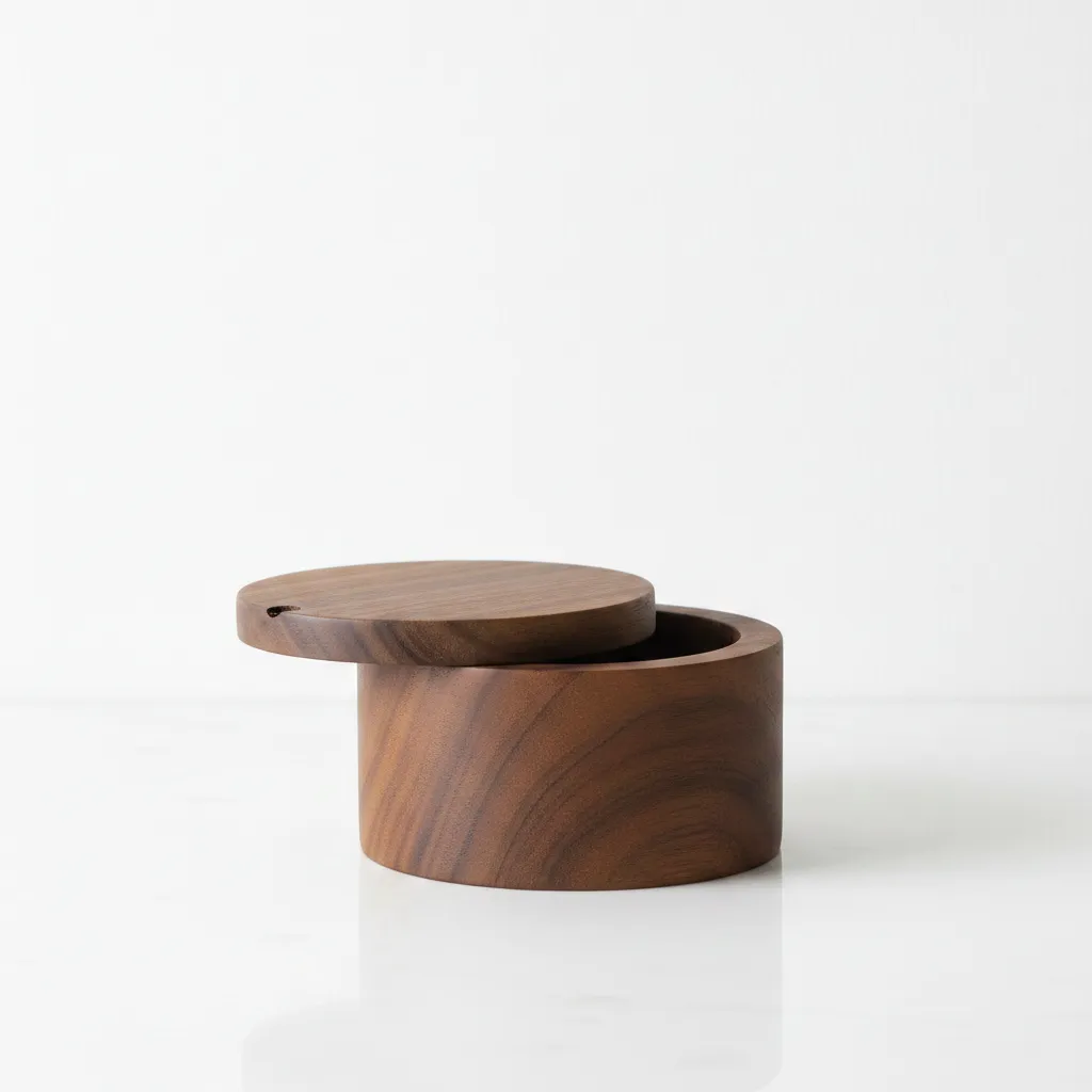 rose wood storage canister with lid 3x3 handcrafted wooden container