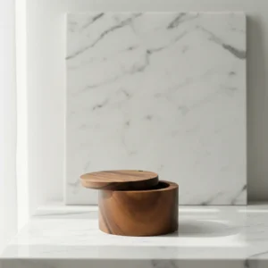 handmade rose wood storage canister with lid for kitchen organization